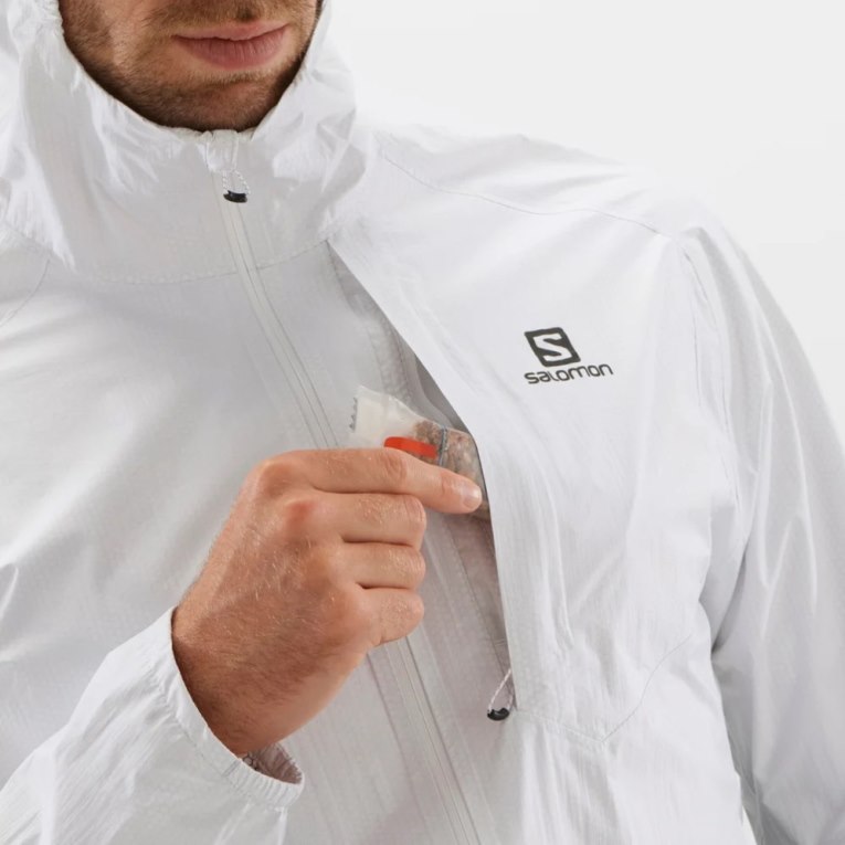Salomon Bonatti Waterproof Men's Shell Jackets White | CA 13J98